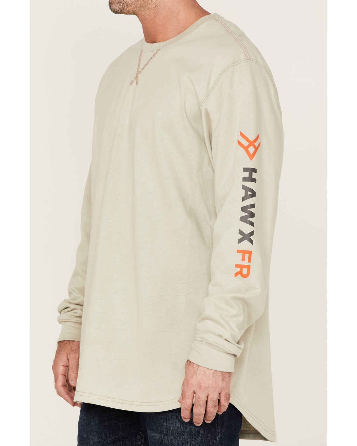 Image #3 - Hawx Men's FR Logo Sleeve Work Shirt, Taupe, hi-res