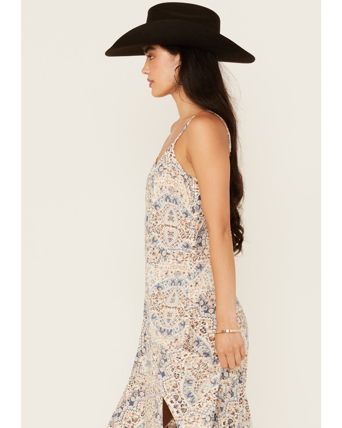 Image #2 - Wrangler Retro Women's Floral Print Sleeveless Midi Dress, Blue, hi-res