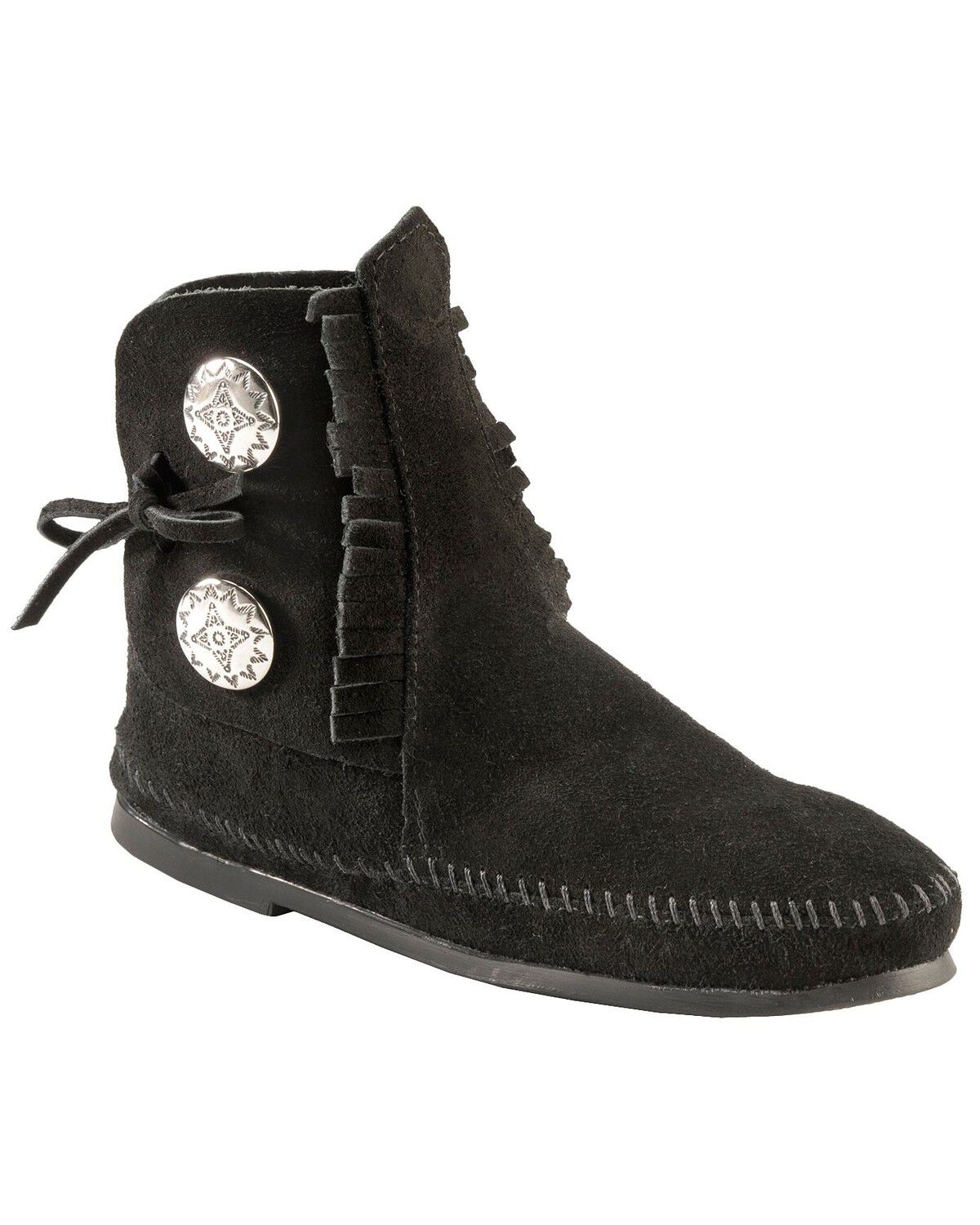 minnetonka black moccasins