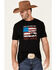 Cody James Men's Roam Free Flag Graphic Short Sleeve T-Shirt, Black, hi-res