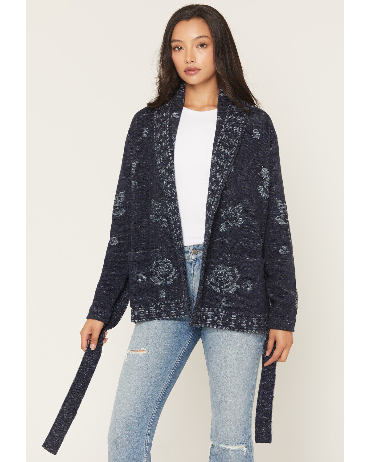 Image #1 - Idyllwind Women's Lauren Rose Cardigan Sweater, Indigo, hi-res