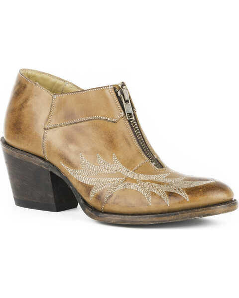 Stetson Women's Nicole Short Western Boots - Round Toe, Brown, hi-res