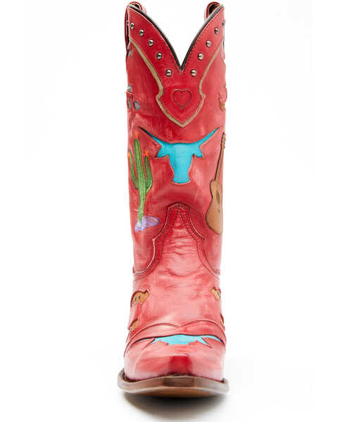 Image #3 - Dan Post Women's Red Dreams Western Boots - Snip Toe, , hi-res