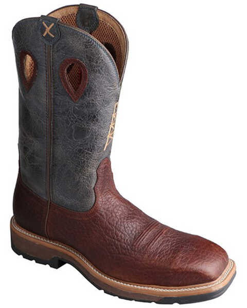 Image #1 - Twisted X Men's Western Work Boots - Soft Toe - Extended Sizes , Multi, hi-res