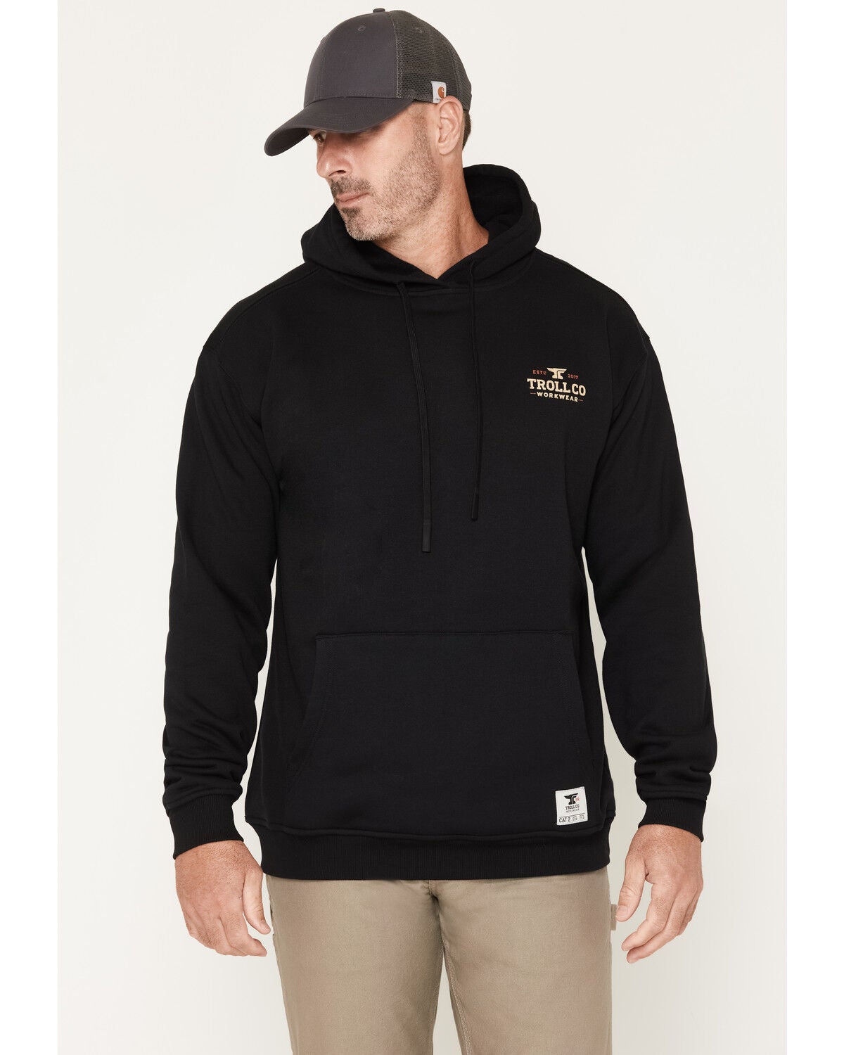 Image #2 - Troll Co Men's FR Fire Forged Hooded Sweatshirt, Black, hi-res