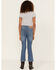 Image #3 - Levi's Girls' Dark Wash High Rise Cropped Flare Jeans, Blue, hi-res