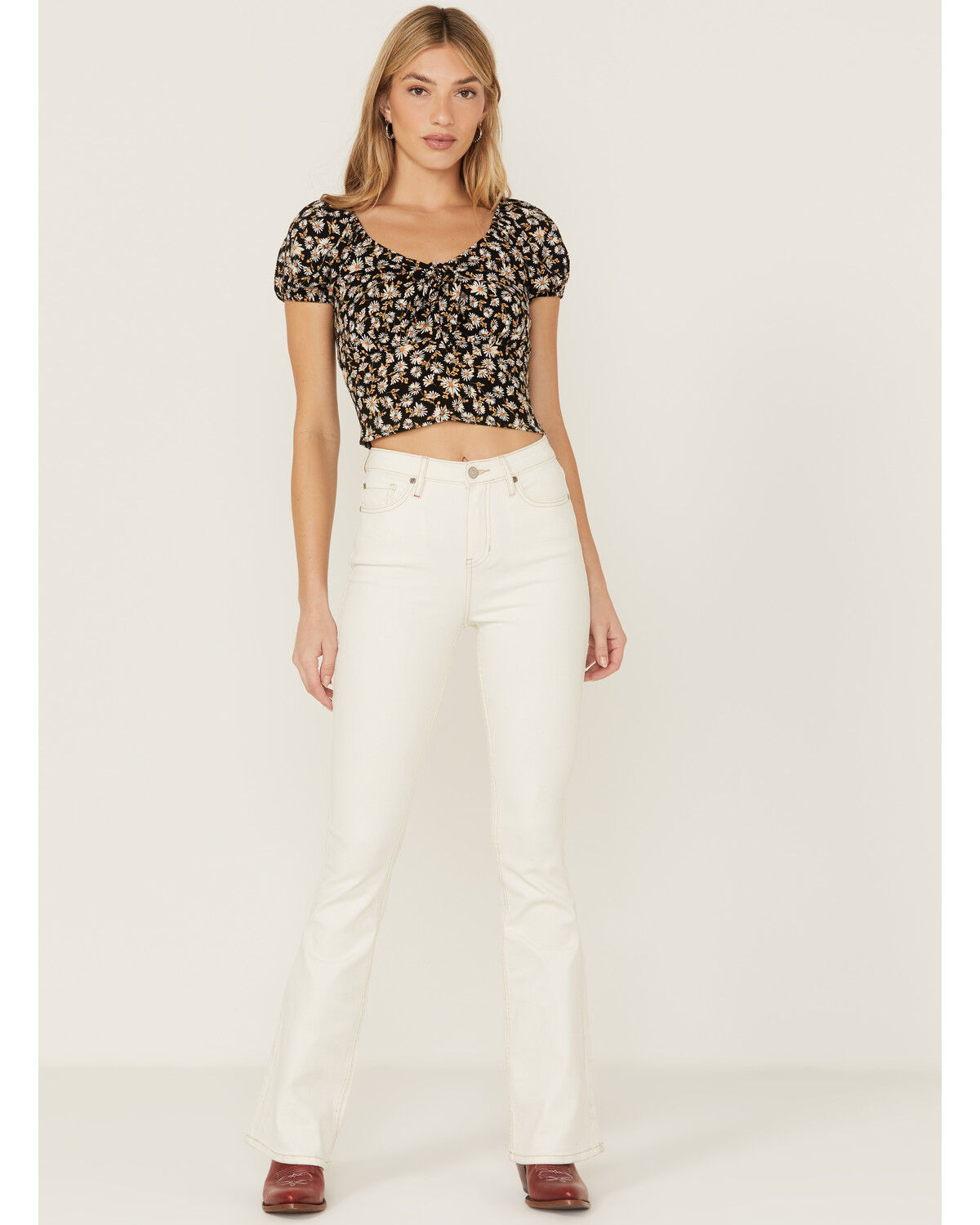 Image #5 - Idyllwind Women's Bay Cove Crop Peasant Top, Black, hi-res