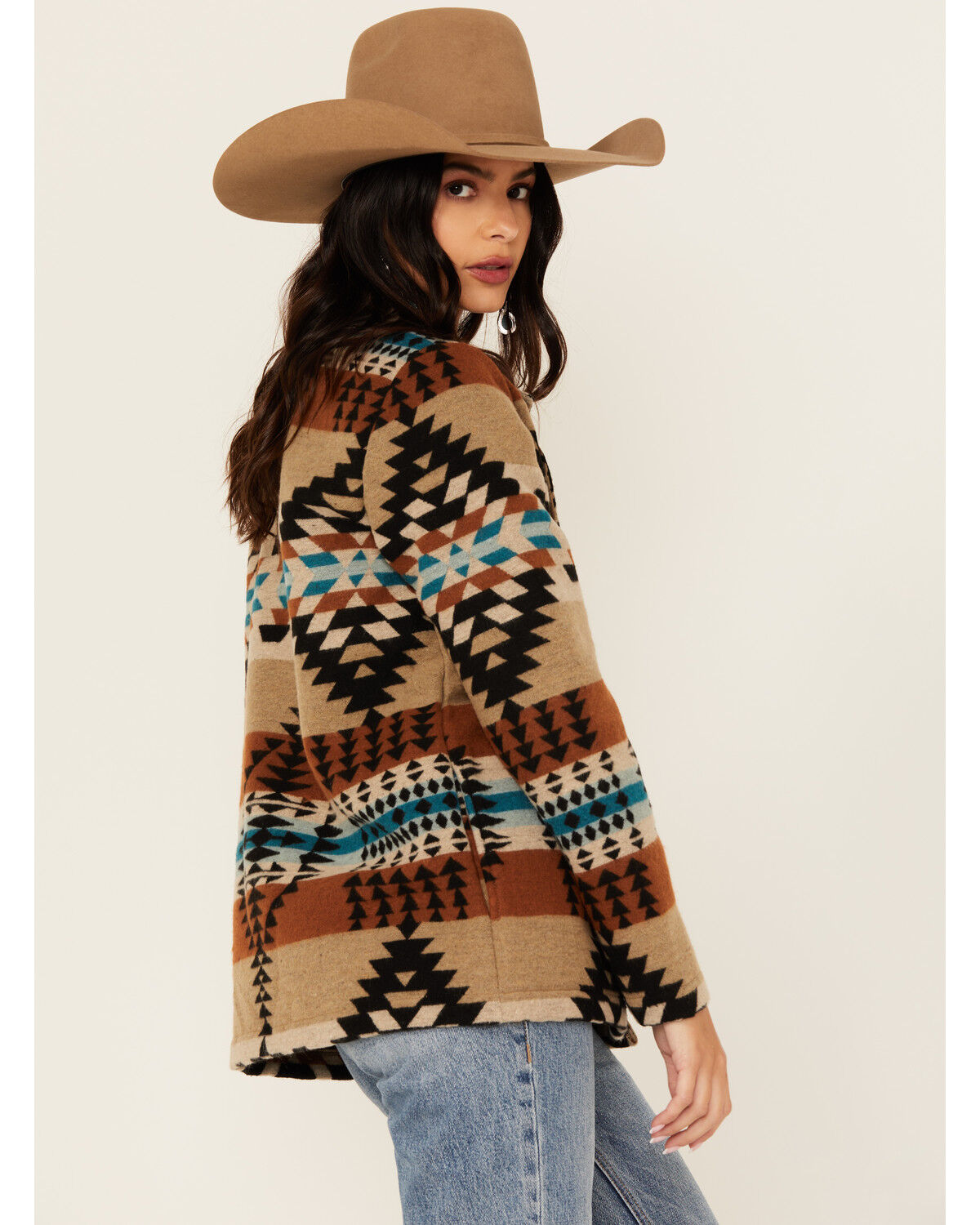 Image #2 - Cotton & Rye Women's Southwestern Print Blazer, Khaki, hi-res
