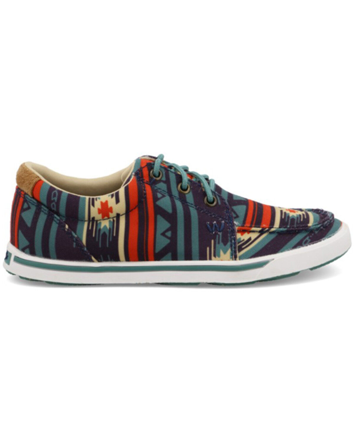 Image #2 - Wrangler Footwear Retro Women's Navy Southwestern Shoes - Moc Toe, Multi, hi-res