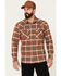 Image #1 - Pendleton Men's Wyatt Small Plaid Long Sleeve Snap Western Shirt, Red, hi-res