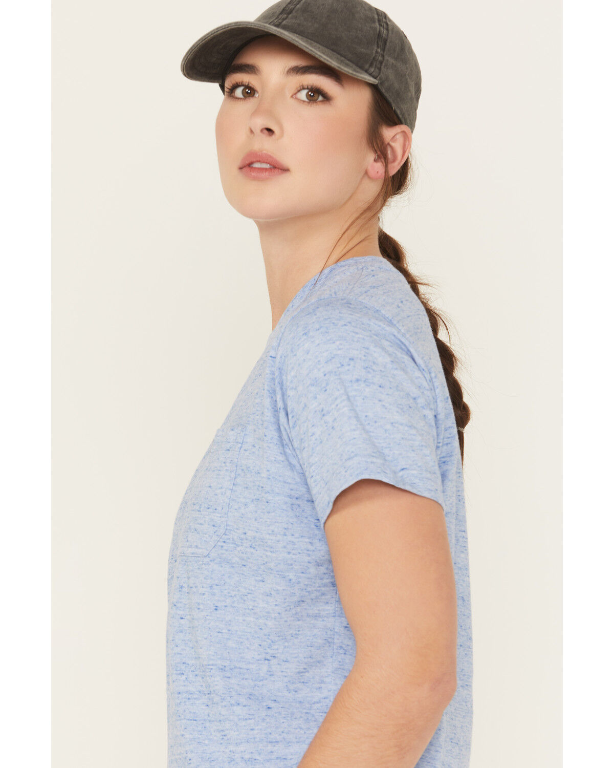 Image #2 - Ariat Women's Rebar Short Sleeve Pocket Work Tee, Medium Blue, hi-res