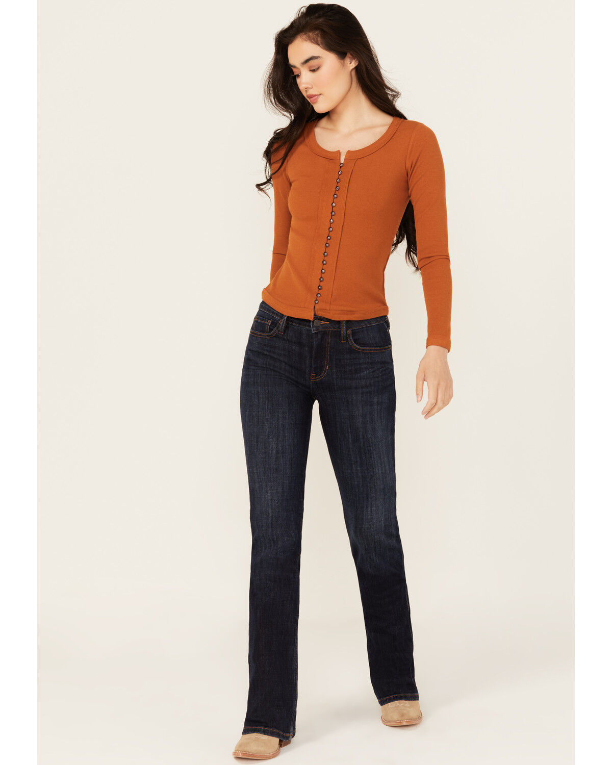 Image #1 - Idyllwind Women's Caldwell Dark Wash Mid Rise Bootcut Stretch Denim Jeans, Dark Wash, hi-res