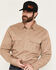 Image #1 - Hawx Men's FR Woven Long Sleeve Button-Down Work Shirt - Tall, Khaki, hi-res