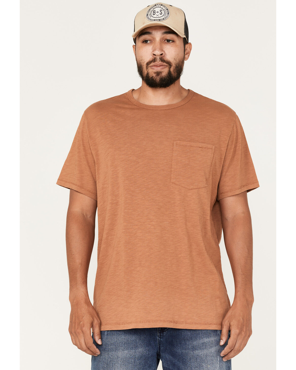 Image #1 - Brothers and Sons Men's Solid Basic Short Sleeve Pocket T-Shirt, Bronze, hi-res