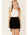 Double D Ranchwear Women's Gathered Stories Fringe Skirt, Black, hi-res