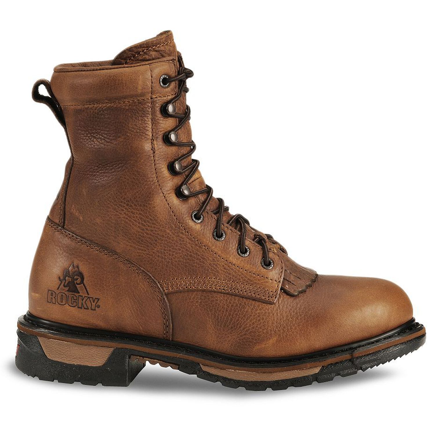 Image #2 - Rocky Men's Original Ride Lacer Waterproof Work Boots - Soft Toe, Tan, hi-res