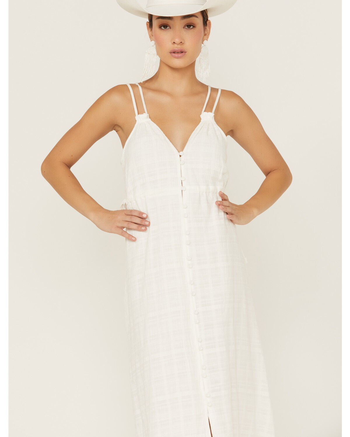 Image #2 - Wishlist Women's Side Tie Double Strap Midi Dress, Ivory, hi-res
