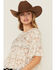 Image #2 - Originality Women's Lace Ruffle Short Sleeve Top, Stone, hi-res