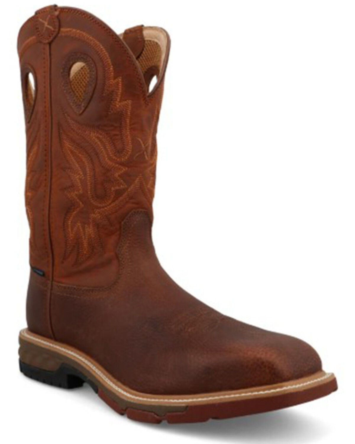 Image #1 - Twisted X Men's 12" Waterproof Western Work Boots - Nano Toe, Brown, hi-res