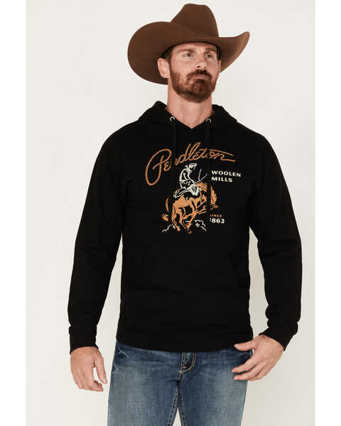 Pendleton Men's Rodeo Logo Graphic Hooded Sweatshirt , Black, hi-res