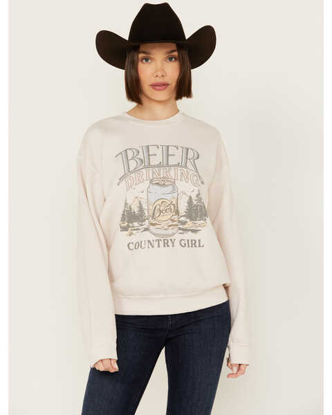 Youth in Revolt Women's Beer Drinking Sweatshirt , Grey, hi-res