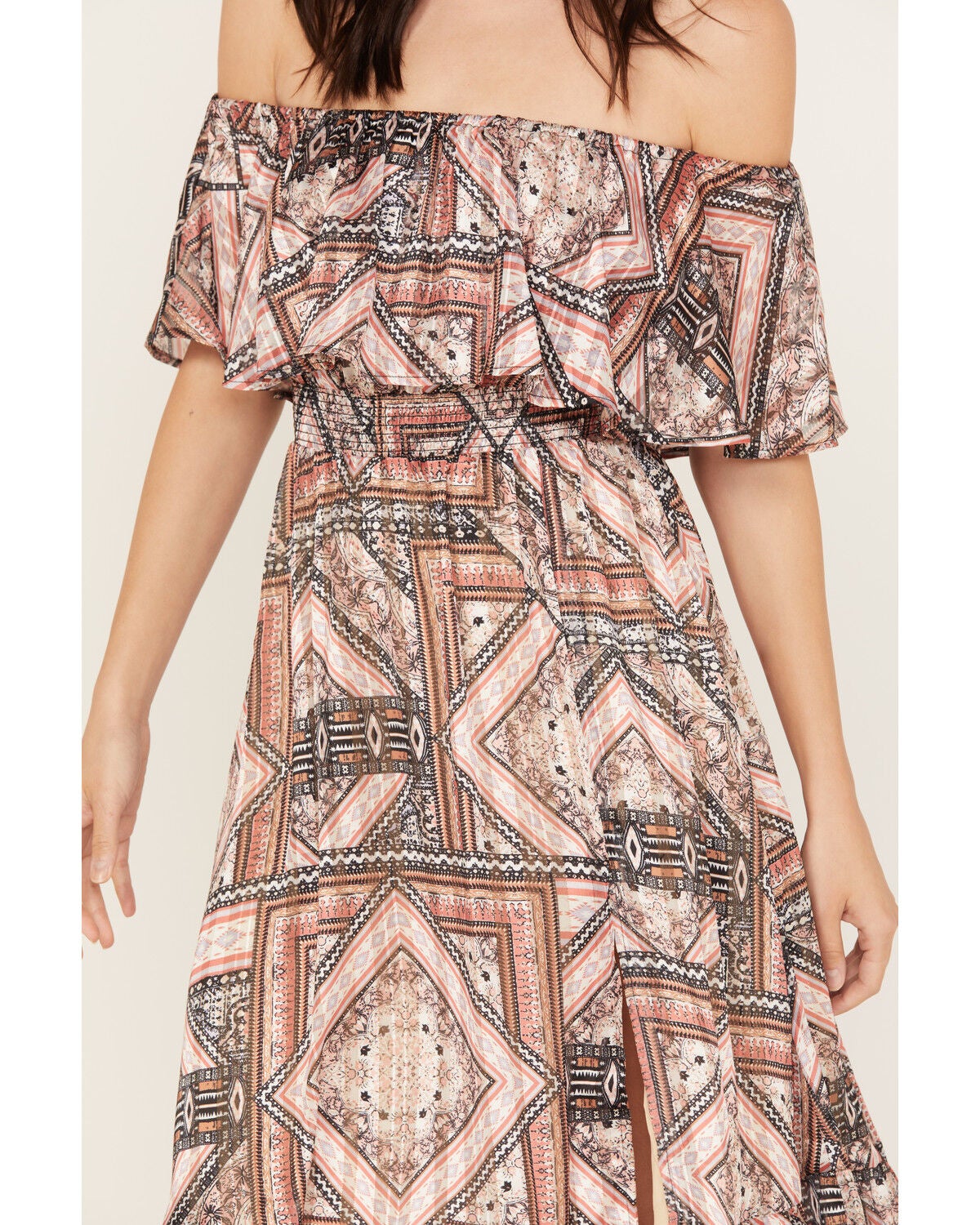 Image #3 - Shyanne Women's Off The Shoulder Ruffle Midi Dress, Pecan, hi-res