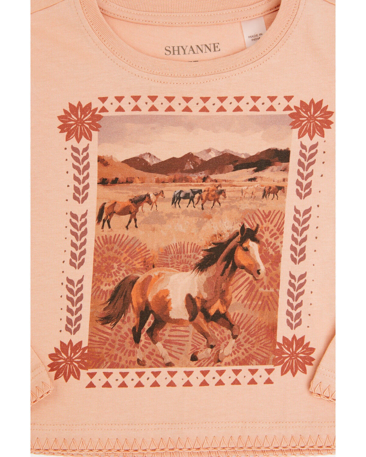 Image #2 - Shyanne Girls' Molly 3/4 Bell Sleeve Graphic Tee, Mauve, hi-res