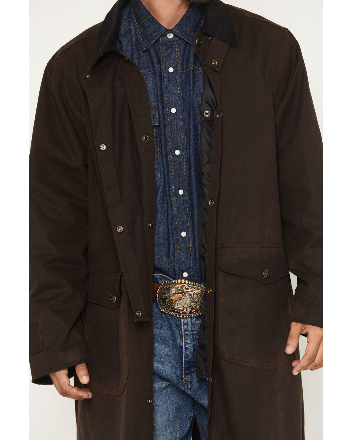 Blue Ranchwear Men's Briscoe Waxed Canvas Duster Western Overcoat