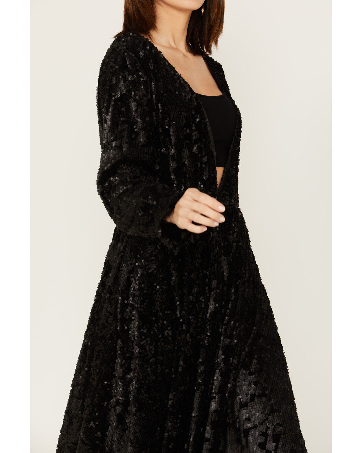 Image #3 - Shyanne Women's Velvet Sequin Duster, Black, hi-res