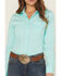 Image #3 - Ariat Women's Boot Barn Exclusive Solid Kirby Long Sleeve Button-Down Stretch Western Shirt, Blue, hi-res