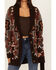 Image #3 - Powder River Outfitters Women's Southwestern Print Robe Sweater , Brown, hi-res