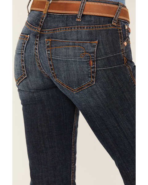 Image #4 - Ariat Women's R.E.A.L. Low Rise Charly Stretch Relaxed Straight Jeans, Dark Wash, hi-res