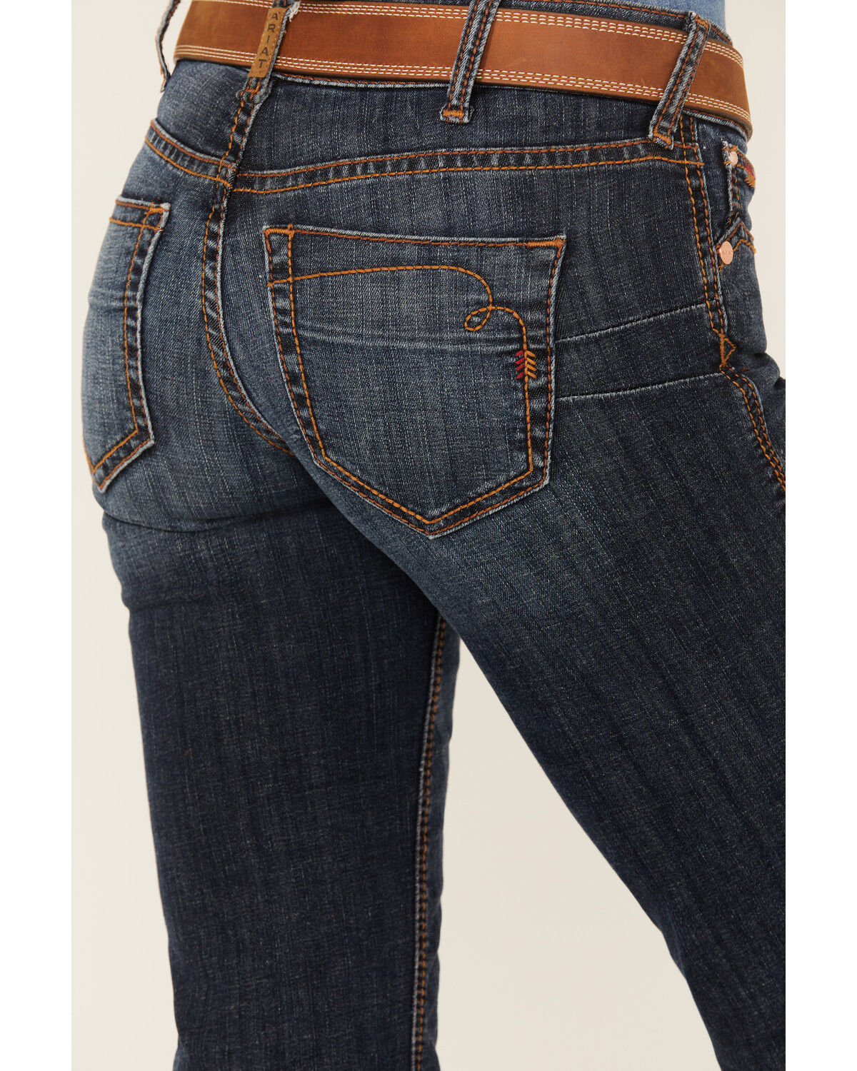Image #4 - Ariat Women's Low Rise Charly Stretch Relaxed Straight Jeans, Dark Wash, hi-res