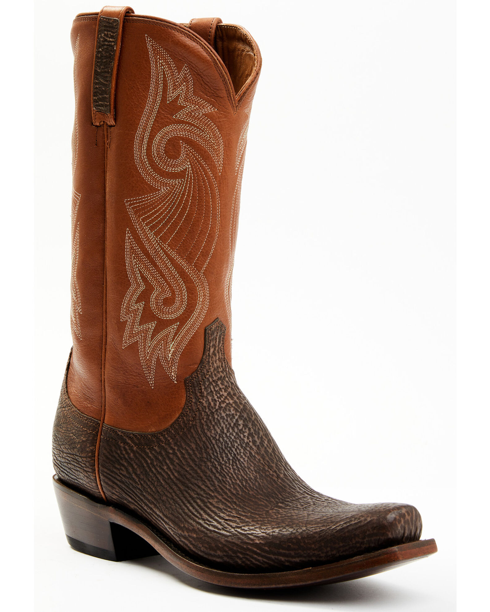 Lucchese Men s Exotic Shark Cowhide Western Boots Square Toe