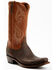 Image #1 - Lucchese Men's Exotic Shark Cowhide Western Boots - Square Toe , Brown, hi-res