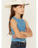 Image #2 - Fornia Girls' High Neck Tank Top, Blue, hi-res