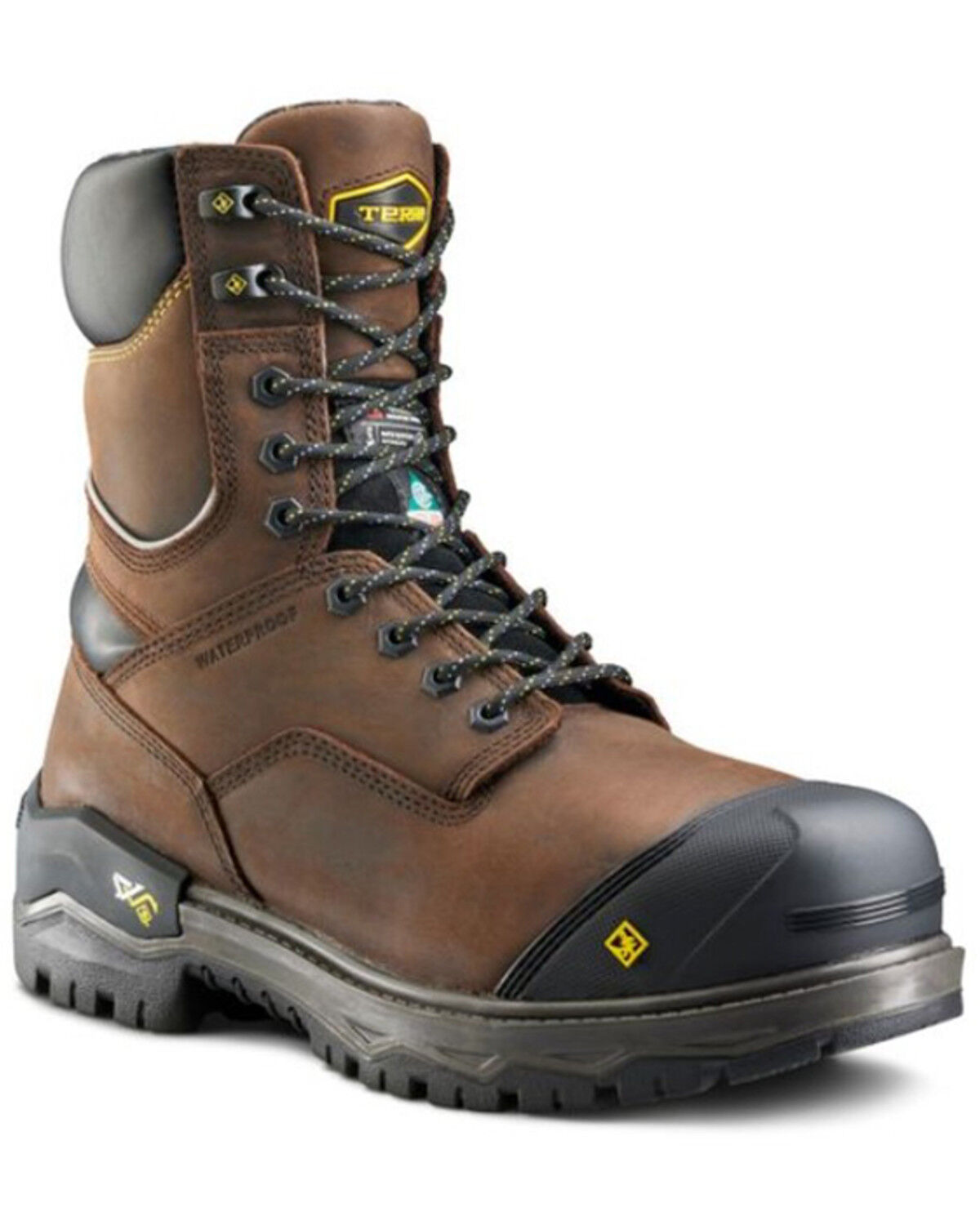 Image #1 - Kodiak Men's Gantry 8" Lace-Up Waterproof Work Boots - Composite Toe, Dark Brown, hi-res