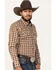 Image #2 - Cody James Men's Reverent Plaid Print Long Sleeve Snap Western Shirt, Rust Copper, hi-res
