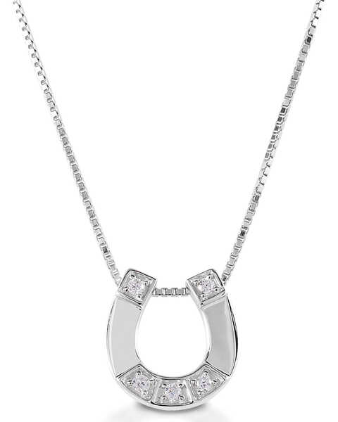  Kelly Herd Women's Small Horseshoe Pendant Necklace, Silver, hi-res