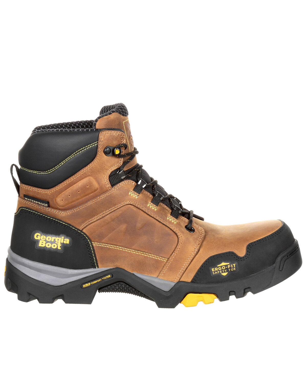 Image #2 - Georgia Boot Men's Amplitude Waterproof Work Boots - Composite Toe, Brown, hi-res