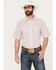 Image #1 - Resistol Men's Chester Plaid Print Short Sleeve Button Down Western Shirt, Red, hi-res