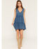 Image #1 - Shyanne Women's Madrid Embroidered Sleeveless Mini Dress, Deep Blue, hi-res