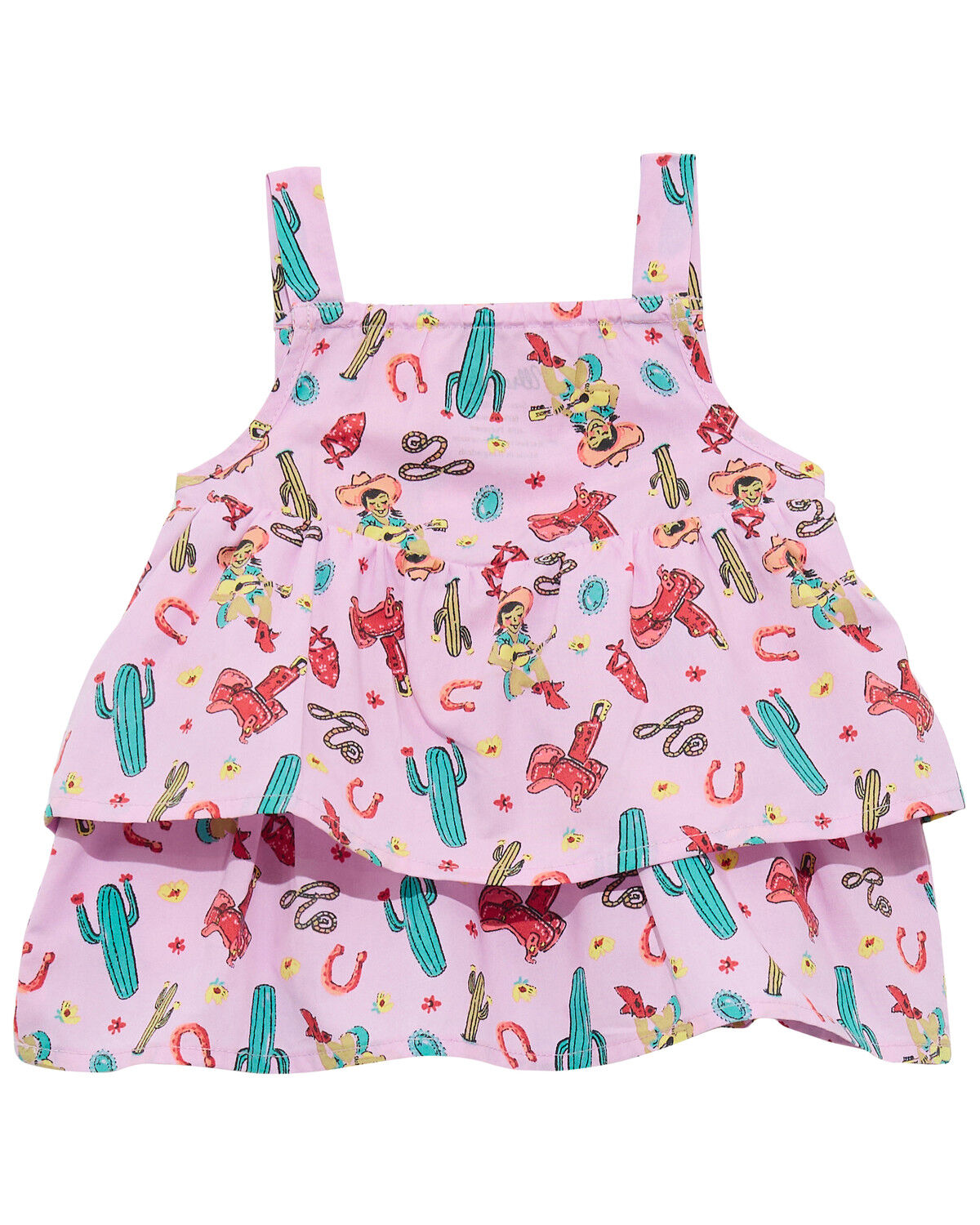 Image #2 - Wrangler Infant Girls' Conversational Print Ruffle Tank, Pink, hi-res