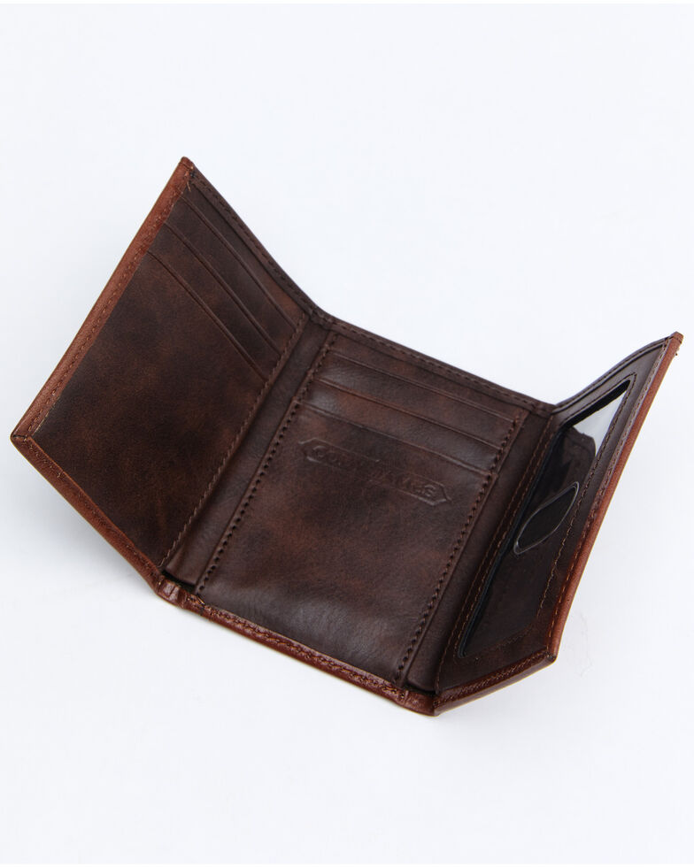 Cody James Men's Hair-On Trifold Wallet, Brown, hi-res