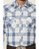 Image #3 - Wrangler Retro Men's Plaid Print Long Sleeve Snap Western Shirt - Tall, Blue, hi-res