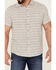 Image #3 - North River Men's Dobby Horizontal Stripe Short Sleeve Button Down Western Shirt , White, hi-res