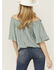 Image #4 - Band Of The Free Women's Solid Short Sleeve Off The Shoulder Blouse, Blue, hi-res