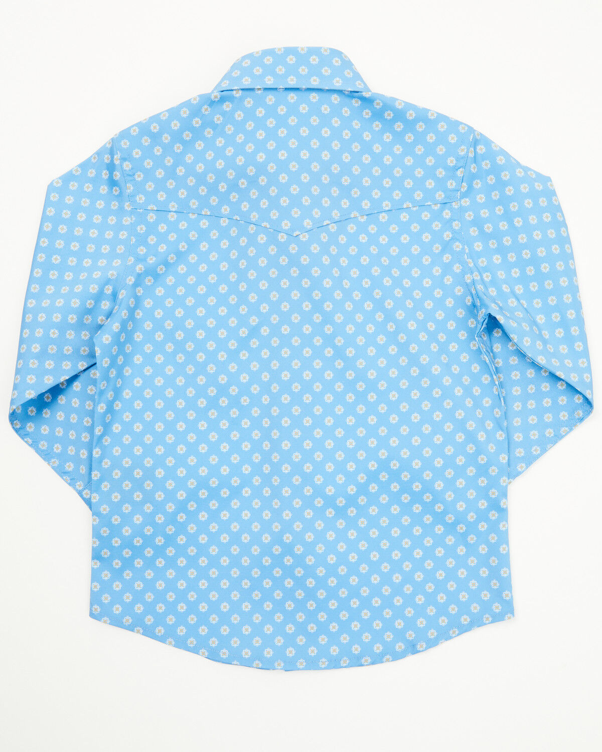 Image #3 - Rodeo Clothing Boys' Geo Print Short Sleeve Pearl Snap Stretch Western Shirt, Blue, hi-res