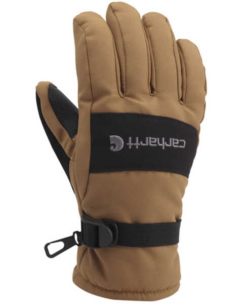 Carhartt Men's Waterproof Work Gloves, Brown, hi-res