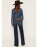 Image #3 - Ariat Women's R.E.A.L. Kacy Dark Wash Perfect Rise Trouser Stretch Denim Jeans, Dark Wash, hi-res